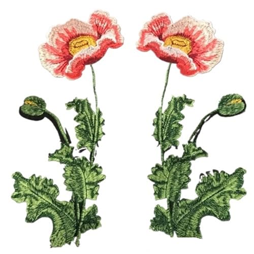 gestickte aufnäher 2 teil/satz Stickerei Rose Blume Patch Applikation Diy Handwerk for Jeans Hut Tasche Kleidung Zubehör Abzeichen(21-iron) von DSFIHJO