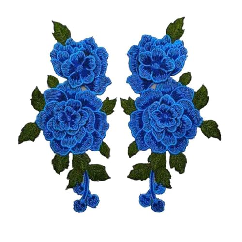 gestickte aufnäher 2 teil/satz Stickerei Rose Blume Patch Applikation Diy Handwerk for Jeans Hut Tasche Kleidung Zubehör Abzeichen(5-sew) von DSFIHJO