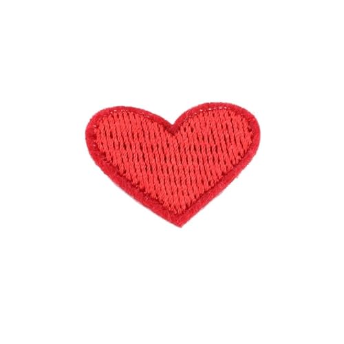 gestickte aufnäher 20 Stück Herzform Patches Applikation Farbe Nähen Auf Stickerei for DIY T-Shirt Eisen Auf Kleidung Jeans Aufkleber Hüte Rucksäcke Patches(7) von DSFIHJO