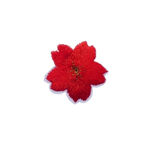 gestickte aufnäher 20 Stück bunte süße Kirschblüten-Aufnäher for Kleidung, Kleid, Stickerei, Nähzubehör, dekorativ, rosa, grün, blau, rot(Color105) von DSFIHJO