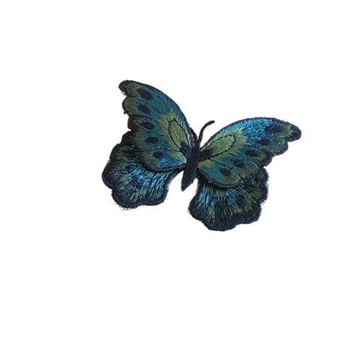gestickte aufnäher 3 Stücke Schmetterling Gestickte Patches Applikation Nähen Kleidung Kleidung Patch Stoffe for Kleid Jacken Dekoration DIY(Blue) von DSFIHJO