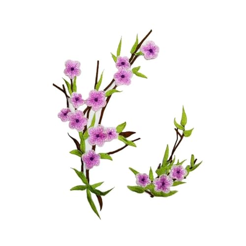 gestickte aufnäher 5 Stück Blumen-Applikation, bestickt, for Aufnähen, for Kleidung, Kleid, Aufkleber, DIY-Dekoration, Rosen/Schmetterling, Reparatur, Scrapbooking(Style 23) von DSFIHJO
