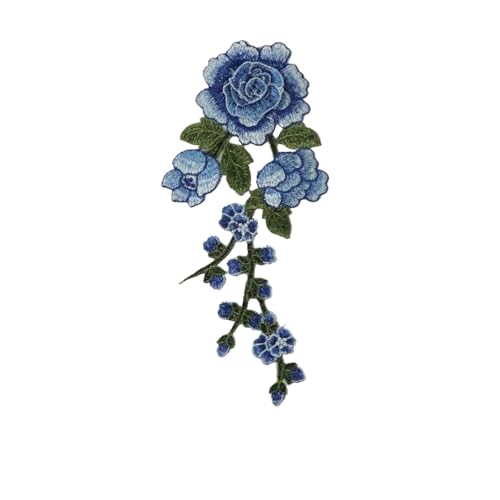 gestickte aufnäher 5 Stück Blumen-Applikation, bestickt, for Aufnähen, for Kleidung, Kleid, Aufkleber, DIY-Dekoration, Rosen/Schmetterling, Reparatur, Scrapbooking(Style 24) von DSFIHJO