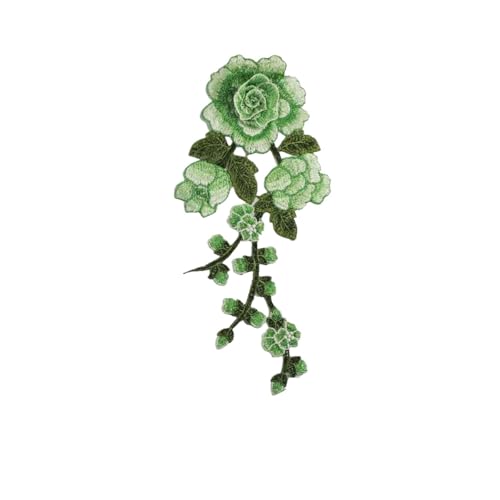 gestickte aufnäher 5 Stück Blumen-Applikation, bestickt, for Aufnähen, for Kleidung, Kleid, Aufkleber, DIY-Dekoration, Rosen/Schmetterling, Reparatur, Scrapbooking(Style 27) von DSFIHJO