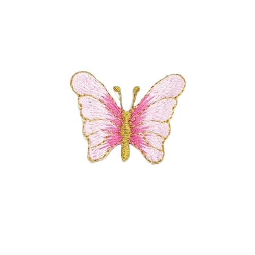 gestickte aufnäher 5 Stück Blumen-Applikation, bestickt, for Aufnähen, for Kleidung, Kleid, Aufkleber, DIY-Dekoration, Rosen/Schmetterling, Reparatur, Scrapbooking(Style 8) von DSFIHJO