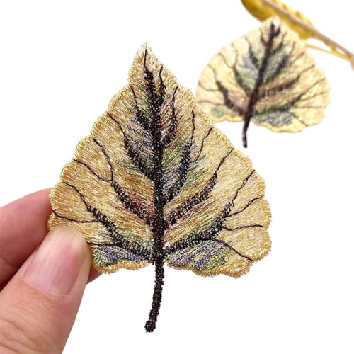 gestickte aufnäher 5 Stück bunte Blätter bestickte Kleidung Patches Hochzeit Nähen Applikation for DIY Kopfbedeckung Hut Dekor Zubehör Handwerk(5) von DSFIHJO