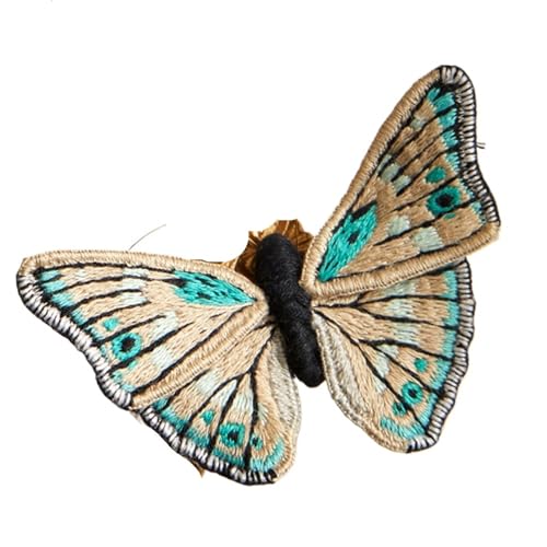 gestickte aufnäher Anfänger Schmetterling Stickerei Kits mit Reifen Diy Hand Brosche Stickerei Kit Nähen Handgemachte Handarbeiten Kreuzstich Set Dekor(Embroidery Kit-E) von DSFIHJO