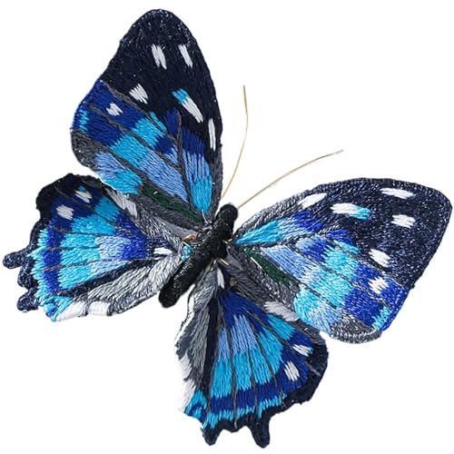 gestickte aufnäher Anfänger Schmetterling Stickerei Kits mit Reifen Diy Hand Brosche Stickerei Kit Nähen Handgemachte Handarbeiten Kreuzstich Set Dekor(Embroidery Kit-H) von DSFIHJO