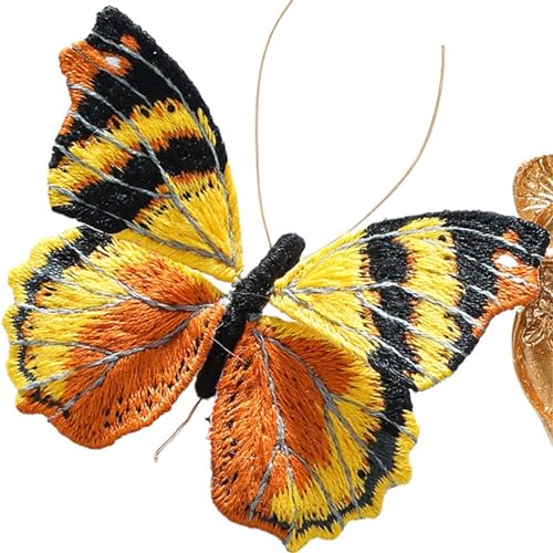 gestickte aufnäher Anfänger Schmetterling Stickerei Kits mit Reifen Diy Hand Brosche Stickerei Kit Nähen Handgemachte Handarbeiten Kreuzstich Set Dekor(Embroidery Kit-N) von DSFIHJO