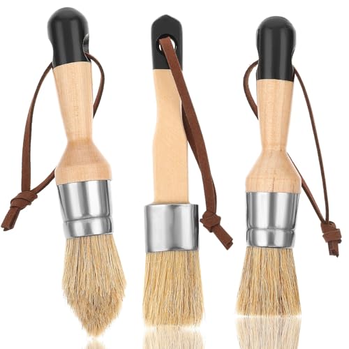 3 Stück Kreide-und Wachspinsel,Kreide Farbe Pinsel Natürliche Schablonenpinsel Borste Holzschablonen Pinsel Set Wiederverwendbare Flacher,Spitz,Runder Kreidepinsel,für Holzmöbel Volkskunst Heimdeko 3 Stück Kreide-und Wachspinsel,Kreide Farbe Pinsel Natürliche Schablonenpinsel Borste Holzschablonen Pinsel Set Wiederverwendbare Flacher,Spitz,Runder Kreidepinsel,für Holzmöbel Volkskunst Heimdeko von DSLSQD