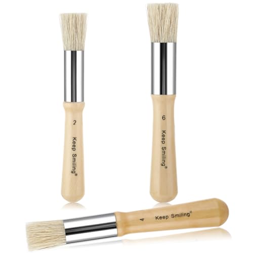 DSLSQD 3 Stück Schablonierpinsel,Holzschablonenpinsel Stupfpinsel Pinsel Rund Borstenpinsel Set Paint Brushes Pinsel Naturborsten Malpinsel,für Acryl Aquarell Ölfarben DIY Handwerk-3 Größen DSLSQD 3 Stück Schablonierpinsel,Holzschablonenpinsel Stupfpinsel Pinsel Rund Borstenpinsel Set Paint Brushes Pinsel Naturborsten Malpinsel,für Acryl Aquarell Ölfarben DIY Handwerk-3 Größen von DSLSQD