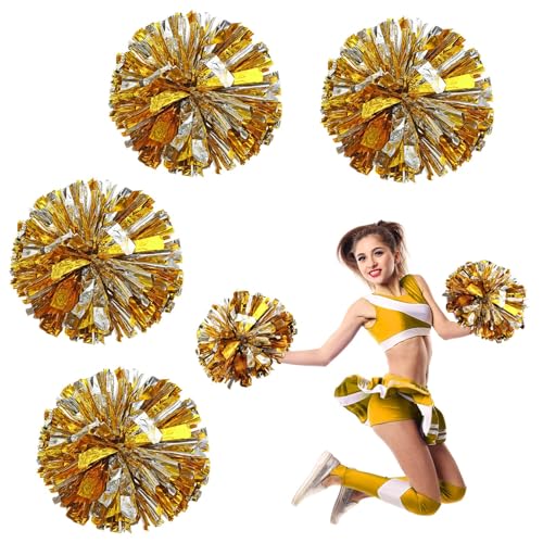 DSLSQD 4 Stück Cheerleader Pompons,Pompons Cheerleading, Cheerleading Captain Pompons Sportkader Cheerleader Pompons Handblumen Pom Poms aus Metallfolie Tanzpompons,für Sportspiel Aerobic Tanzparty DSLSQD 4 Stück Cheerleader Pompons,Pompons Cheerleading, Cheerleading Captain Pompons Sportkader Cheerleader Pompons Handblumen Pom Poms aus Metallfolie Tanzpompons,für Sportspiel Aerobic Tanzparty von DSLSQD