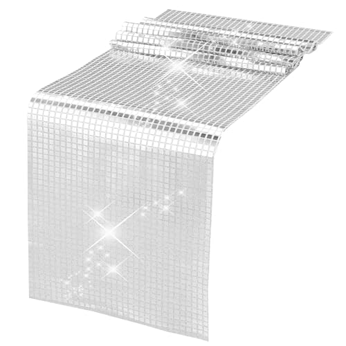 DSLSQD Disco Party Tischläufer,30*275cm Silber Disco Tischdecke,Glitter Paillette Tischläufer,Discokugel Tischläufer,für Retro 70er 80er Jahre Disco Party Deko Geburtstag Tanzparty Hochzeit Tischdeko DSLSQD Disco Party Tischläufer,30*275cm Silber Disco Tischdecke,Glitter Paillette Tischläufer,Discokugel Tischläufer,für Retro 70er 80er Jahre Disco Party Deko Geburtstag Tanzparty Hochzeit Tischdeko von DSLSQD