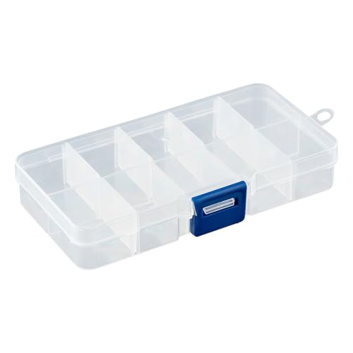 Sortierbox mit 10 verstellbaren Fächern aus Kunststoff | Aufbewahrungsbox Organizer Sortimentskasten Perlenbox - 1 Stück von DSM-Verbindungstechnik