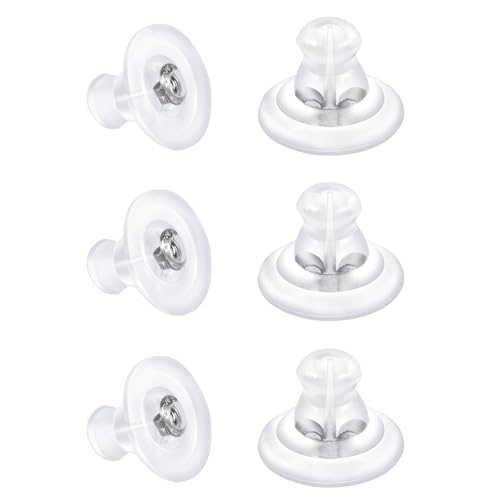 18 Karat Gold Silikon Ohrring Rückseite für Ohrringe und hängende Ohren, sicherer Verschluss für schwere Ohrringe, hypoallergen, weich und transparent für Erwachsene von DSOMHZ