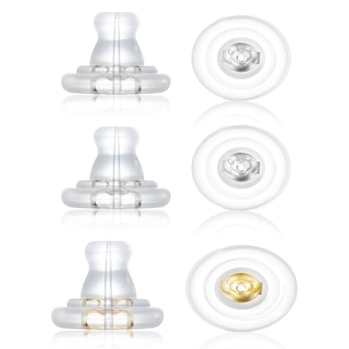 DSOMHZ Ohrring-Verschlüsse, 18 Karat Gold, Silikon-Ohrring-Verschlüsse, sichere Ohrring-Verschlüsse für Ohrstecker/hängende Ohren, keine Reizung, hypoallergen, weiche, transparente Ohrring-Verschlüsse DSOMHZ Ohrring-Verschlüsse, 18 Karat Gold, Silikon-Ohrring-Verschlüsse, sichere Ohrring-Verschlüsse für Ohrstecker/hängende Ohren, keine Reizung, hypoallergen, weiche, transparente Ohrring-Verschlüsse von DSOMHZ