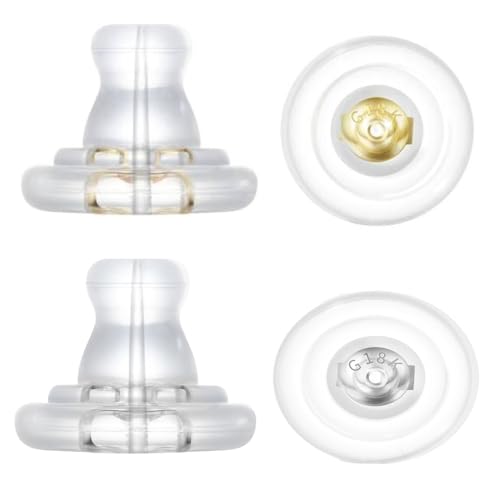 Ohrring-Verschlüsse, 18 Karat Gold, Silikon-Ohrring-Verschlüsse, sichere Ohrring-Verschlüsse für Ohrstecker/hängende Ohren, keine Reizung, hypoallergen, weiche, transparente Ohrring-Verschlüsse für Ohrring-Verschlüsse, 18 Karat Gold, Silikon-Ohrring-Verschlüsse, sichere Ohrring-Verschlüsse für Ohrstecker/hängende Ohren, keine Reizung, hypoallergen, weiche, transparente Ohrring-Verschlüsse für von DSOMHZ
