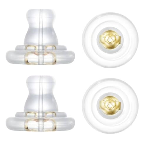 Ohrring-Verschlüsse, 18 Karat Gold, Silikon-Ohrring-Verschlüsse, sichere Ohrring-Verschlüsse für Ohrstecker/hängende Ohren, keine Reizung, hypoallergen, weiche, transparente Ohrring-Verschlüsse für Ohrring-Verschlüsse, 18 Karat Gold, Silikon-Ohrring-Verschlüsse, sichere Ohrring-Verschlüsse für Ohrstecker/hängende Ohren, keine Reizung, hypoallergen, weiche, transparente Ohrring-Verschlüsse für von DSOMHZ
