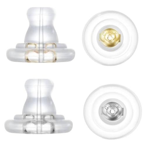Ohrring-Verschlüsse, 18 Karat Gold, Silikon-Ohrring-Verschlüsse, sichere Ohrring-Verschlüsse für Ohrstecker/hängende Ohren, keine Reizung, hypoallergen, weiche, transparente Ohrring-Verschlüsse für Ohrring-Verschlüsse, 18 Karat Gold, Silikon-Ohrring-Verschlüsse, sichere Ohrring-Verschlüsse für Ohrstecker/hängende Ohren, keine Reizung, hypoallergen, weiche, transparente Ohrring-Verschlüsse für von DSOMHZ