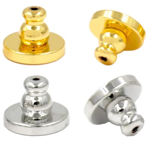 Ohrring-Verschlüsse, 18 Karat Gold, sichere Ohrring-Verschlüsse, Ersatz für Ohrstecker/hängende Ohren, keine Reizung, hypoallergen, flache Ohrring-Verschlüsse für empfindliche Ohren Ohrring-Verschlüsse, 18 Karat Gold, sichere Ohrring-Verschlüsse, Ersatz für Ohrstecker/hängende Ohren, keine Reizung, hypoallergen, flache Ohrring-Verschlüsse für empfindliche Ohren von DSOMHZ