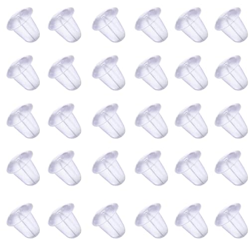 Ohrring-Verschlüsse, Gummi, Ohrring-Verschlüsse, Ersatz-Ohrringe, Ohrringe, Rückseite, Ohrringe für Damen (200 Stück) von DSOMHZ