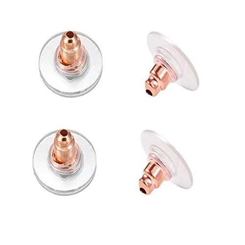 Ohrring-Verschlüsse für Ohrstecker/Hängeohren – 100 Stück Schraubverschlüsse für schwere Ohrringe (Roségold) von DSOMHZ