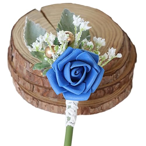 DSOUWEH Breites Anwendungsspektrum: Hochzeits Boutonniere Armband – gutes Handgefühl, stabil fixiert, realistisches Aussehen, Bräutigam Boutonniere, Klein Blau DSOUWEH Breites Anwendungsspektrum: Hochzeits Boutonniere Armband – gutes Handgefühl, stabil fixiert, realistisches Aussehen, Bräutigam Boutonniere, Klein Blau von DSOUWEH