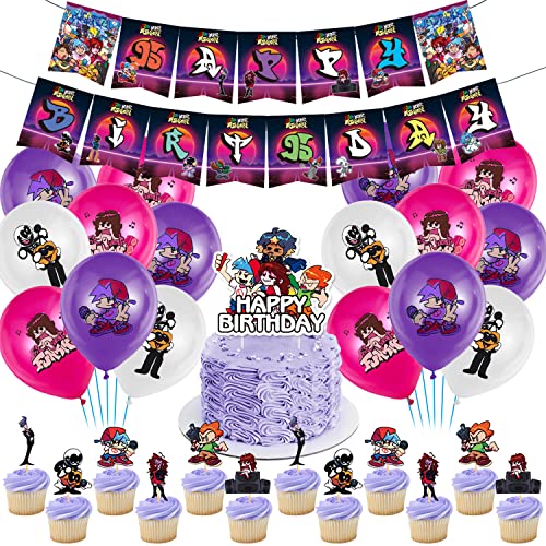 Geburtstag Deko 44 Stück, Luftballons, Geburtstag Banner, Kuchen Dekoration, Cupcake Topper, Party Dekoration, Kindergeburtstagsparty von DSTLWBCS
