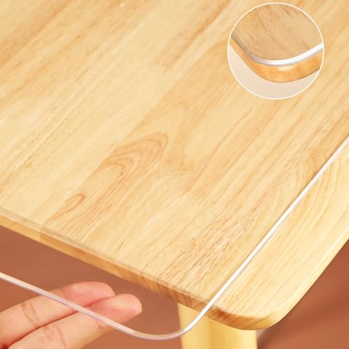 Folie Quadrat,Wunschmaß Fettdicht Tischschutzfolie,Tischdecke Transparent,Tischmatte Abwaschbar,Tischfolie PVC Durchsichtige,Glasklar Folie Outdoor Tischschutz Wasserdicht (2mm,70x70cm) von DSWZLQDXB