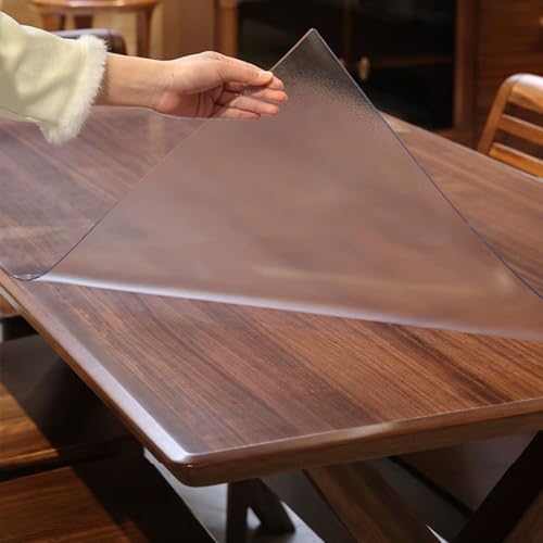 Tischdecke Gefrostet Tischmatte PVC Tischdecke Eckig Tischfolie Glasklar Matt Tischdecke Waterproof Durable Schutzfolie Abwaschbar,geruchsneutral Größe wählbar (2mm,60x250cm) von DSWZLQDXB