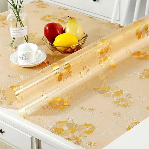 Tischfolie mit Blumen Bedruckt Dicke 1mm,Transparente Tischschutz Texture Blütenform,Schutzfolie abwischbar,PVC Tischdecken rutschfeste,Durchsichtige Schreibtisch,Tischmatte Ölbeständig (C,100x160cm) Tischfolie mit Blumen Bedruckt Dicke 1mm,Transparente Tischschutz Texture Blütenform,Schutzfolie abwischbar,PVC Tischdecken rutschfeste,Durchsichtige Schreibtisch,Tischmatte Ölbeständig (C,100x160cm) von DSWZLQDXB