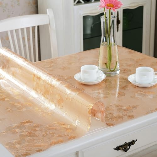 Tischschutz mit Blumen Bedruckt Dicke 1mm,Transparente Tischfolie Texture Blütenform,Schutzfolie abwischbar,PVC Tischdecken rutschfeste,Durchsichtige Schreibtisch,Tischmatte Ölbeständig (B,80x80cm) Tischschutz mit Blumen Bedruckt Dicke 1mm,Transparente Tischfolie Texture Blütenform,Schutzfolie abwischbar,PVC Tischdecken rutschfeste,Durchsichtige Schreibtisch,Tischmatte Ölbeständig (B,80x80cm) von DSWZLQDXB