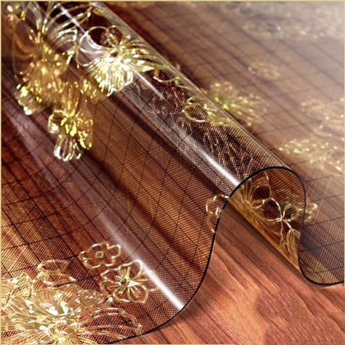 Transparente Tischfolie Texture Blütenform Tischschutz mit Blumen Bedruckt Dicke 1mm Schutzfolie abwischbar PVC Tischdecken rutschfeste,Durchsichtige Schreibtisch,Tischmatte Ölbeständig (B,50x150cm) Transparente Tischfolie Texture Blütenform Tischschutz mit Blumen Bedruckt Dicke 1mm Schutzfolie abwischbar PVC Tischdecken rutschfeste,Durchsichtige Schreibtisch,Tischmatte Ölbeständig (B,50x150cm) von DSWZLQDXB