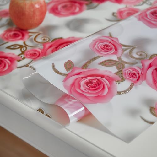 Transparente Tischfolie Texture Blütenform Tischschutz mit Blumen Bedruckt Dicke 1mm Schutzfolie abwischbar PVC Tischdecken rutschfeste,Durchsichtige Schreibtisch,Tischmatte Ölbeständig (G,100x280cm) Transparente Tischfolie Texture Blütenform Tischschutz mit Blumen Bedruckt Dicke 1mm Schutzfolie abwischbar PVC Tischdecken rutschfeste,Durchsichtige Schreibtisch,Tischmatte Ölbeständig (G,100x280cm) von DSWZLQDXB