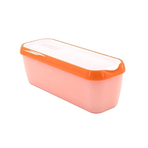 DSXH rechteckiger wiederverwendbarer Eisbehälter mit Deckel Eiskiste Küchenkühlschrank Haushaltsspeicherkühlschrank Kühlcontainer (Orange) von DSXH