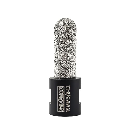 DT-DIATOOL Diamant-Fingerfräs-Bit, 15 mm, Vergrößerung vorhandener Löcher von Porzellanfliesen, Marmor, Arbeitsplatte, Diamantfliesen-Bit für 5/8-Zoll-11 Winkelschleifer DT-DIATOOL Diamant-Fingerfräs-Bit, 15 mm, Vergrößerung vorhandener Löcher von Porzellanfliesen, Marmor, Arbeitsplatte, Diamantfliesen-Bit für 5/8-Zoll-11 Winkelschleifer von DT-DIATOOL