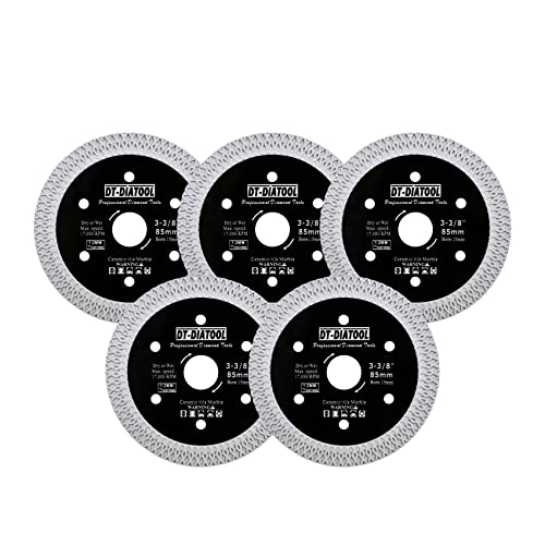DT-DIATOOL Diamant-Fliesenblatt, 85 mm, Diamant-Trennscheibe für Porzellan, Keramik, Marmor, Granit, Mini-Kreissägeblatt, 5 Stück DT-DIATOOL Diamant-Fliesenblatt, 85 mm, Diamant-Trennscheibe für Porzellan, Keramik, Marmor, Granit, Mini-Kreissägeblatt, 5 Stück von DT-DIATOOL