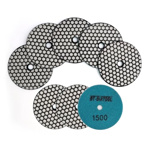 DT-DIATOOL Diamant-Polierpads, 10,2 cm, für Granit, Marmor, Quarz, Stein, Arbeitsplatte, Fliesen, 8 Stück, Körnung 1500 von DT-DIATOOL