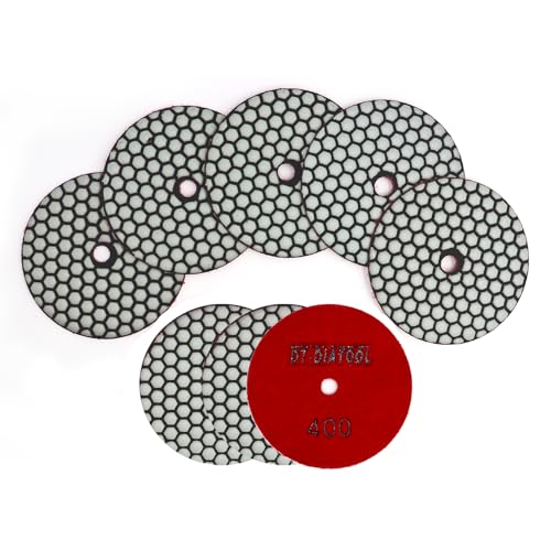 DT-DIATOOL Diamant-Polierpads, 10,2 cm, für Granit, Marmor, Quarz, Stein, Arbeitsplatte, Fliesen, 8 Stück, Körnung 400 von DT-DIATOOL