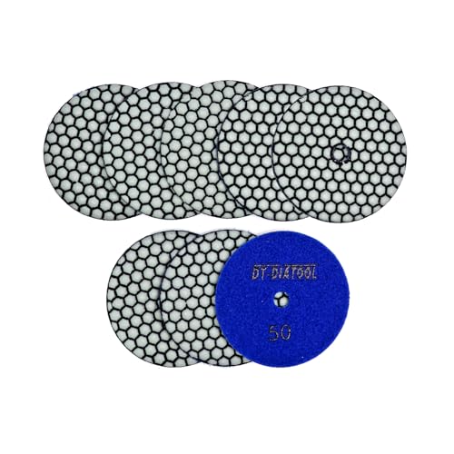 DT-DIATOOL Diamant-Polierpads, 10,2 cm, für Granit, Marmor, Quarz, Stein, Arbeitsplatte, Fliesen, 8 Stück, Körnung 50 von DT-DIATOOL