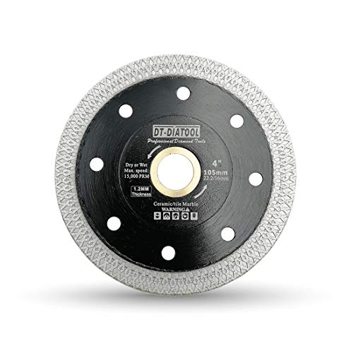 DT-DIATOOL Diamant Trennscheibe 105 mm x 22,23 mm/16 mm Sägeblatt mit X Mesh Turbo für Porzellan Fliesen Marmor Keramik Granit DT-DIATOOL Diamant Trennscheibe 105 mm x 22,23 mm/16 mm Sägeblatt mit X Mesh Turbo für Porzellan Fliesen Marmor Keramik Granit von DT-DIATOOL