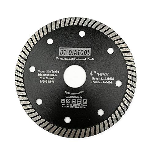 DT-DIATOOL Diamant Trennscheibe 105 mm x 22,23 mm/16 mm Super Dünn Sägeblatt für Porzellan Fliesen Marmor Keramik Granit DT-DIATOOL Diamant Trennscheibe 105 mm x 22,23 mm/16 mm Super Dünn Sägeblatt für Porzellan Fliesen Marmor Keramik Granit von DT-DIATOOL
