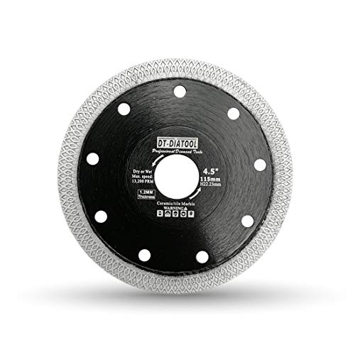 DT-DIATOOL Diamant Trennscheibe 115 mm Sägeblatt mit X Mesh Turbo für Porzellan Fliesen Marmor Keramik Granit DT-DIATOOL Diamant Trennscheibe 115 mm Sägeblatt mit X Mesh Turbo für Porzellan Fliesen Marmor Keramik Granit von DT-DIATOOL