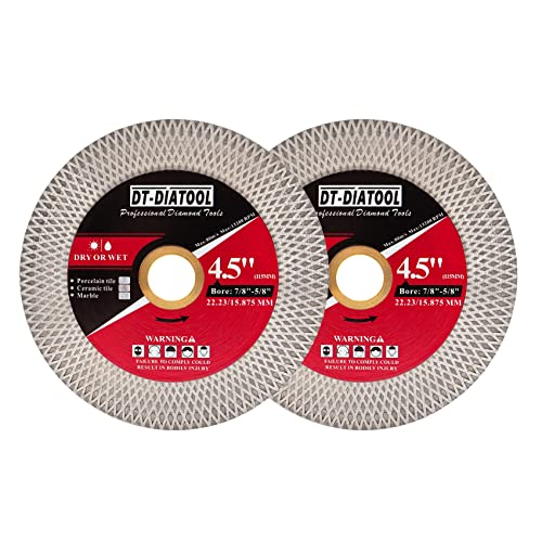 DT-DIATOOL Diamant-Trennscheibe 115mm x 22.23mm 2-Stück- für Porzellan, Fliesen, Keramik, Marmor Diamantscheibe 115mm für Schleifer DT-DIATOOL Diamant-Trennscheibe 115mm x 22.23mm 2-Stück- für Porzellan, Fliesen, Keramik, Marmor Diamantscheibe 115mm für Schleifer von DT-DIATOOL