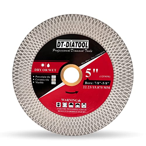 DT-DIATOOL Diamant-Trennscheibe 125mm x 22.23mm - für Porzellan, Fliesen, Keramik, Marmor Diamantscheibe 125mm für Schleifer DT-DIATOOL Diamant-Trennscheibe 125mm x 22.23mm - für Porzellan, Fliesen, Keramik, Marmor Diamantscheibe 125mm für Schleifer von DT-DIATOOL