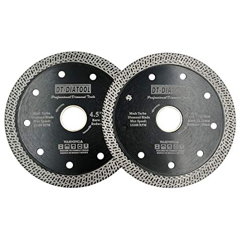DT-DIATOOL Diamant Trennscheibe 2 Stücke 115 mm x 22,23 mm/20 mm Sägeblatt mit Mesh Turbo für Porzellan Fliesen Marmor Keramik Granit DT-DIATOOL Diamant Trennscheibe 2 Stücke 115 mm x 22,23 mm/20 mm Sägeblatt mit Mesh Turbo für Porzellan Fliesen Marmor Keramik Granit von DT-DIATOOL