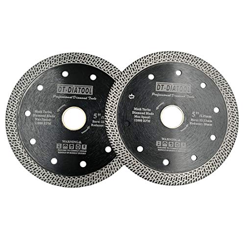 DT-DIATOOL Diamant Trennscheibe 2 Stücke 125 mm Sägeblatt mit Mesh Turbo für Porzellan Fliesen Marmor Keramik Granit DT-DIATOOL Diamant Trennscheibe 2 Stücke 125 mm Sägeblatt mit Mesh Turbo für Porzellan Fliesen Marmor Keramik Granit von DT-DIATOOL