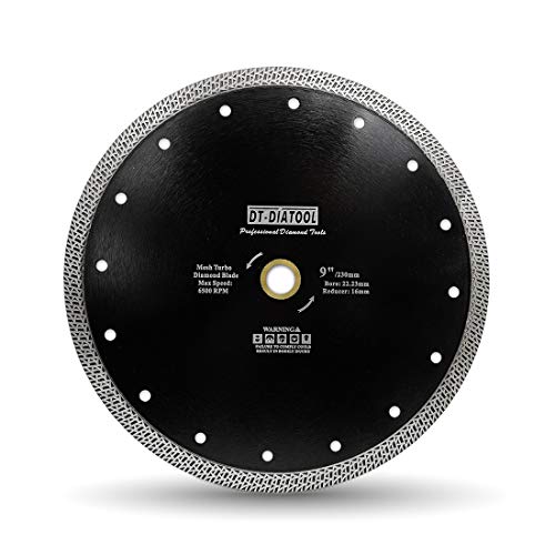 DT-DIATOOL Diamant Trennscheibe 230 mm x 22,23 mm/16 mm Sägeblatt mit Mesh Turbo für Porzellan Fliesen Marmor Keramik Granit DT-DIATOOL Diamant Trennscheibe 230 mm x 22,23 mm/16 mm Sägeblatt mit Mesh Turbo für Porzellan Fliesen Marmor Keramik Granit von DT-DIATOOL