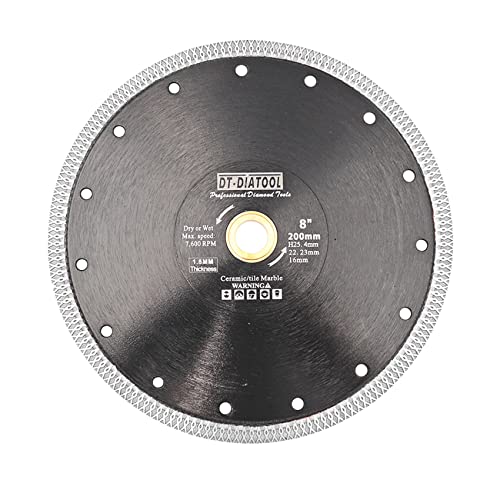 DT-DIATOOL Diamant Trennscheibe 230 mm x 25,4 mm/22,23 mm Sägeblatt mit X Mesh Turbo für Porzellan Fliesen Marmor Keramik Granit DT-DIATOOL Diamant Trennscheibe 230 mm x 25,4 mm/22,23 mm Sägeblatt mit X Mesh Turbo für Porzellan Fliesen Marmor Keramik Granit von DT-DIATOOL