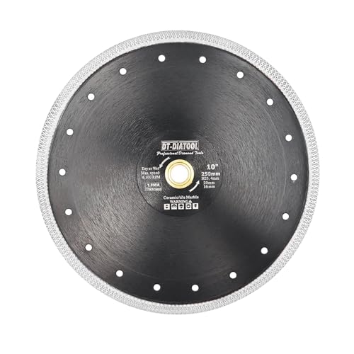DT-DIATOOL Diamant Trennscheibe 250 mm x 25,4 mm/20 mm/16mm Sägeblatt mit X Mesh Turbo für Porzellan Fliesen Marmor Keramik Granit DT-DIATOOL Diamant Trennscheibe 250 mm x 25,4 mm/20 mm/16mm Sägeblatt mit X Mesh Turbo für Porzellan Fliesen Marmor Keramik Granit von DT-DIATOOL